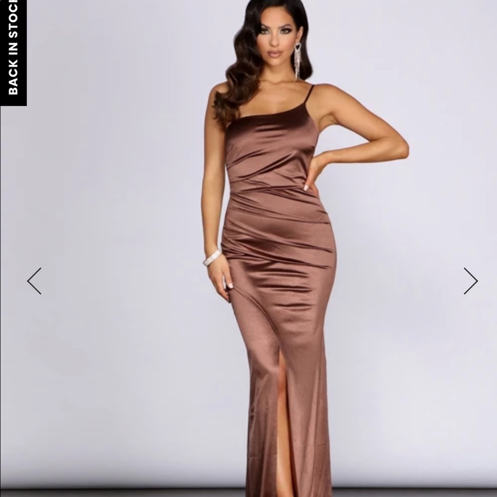 Windsor One Shoulder Satin Dress